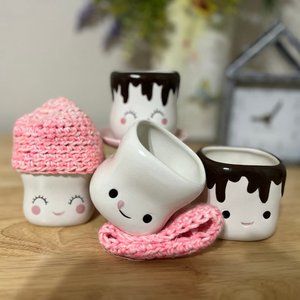 New 180 Degrees 3” Marshmallow Mug 4pc Set